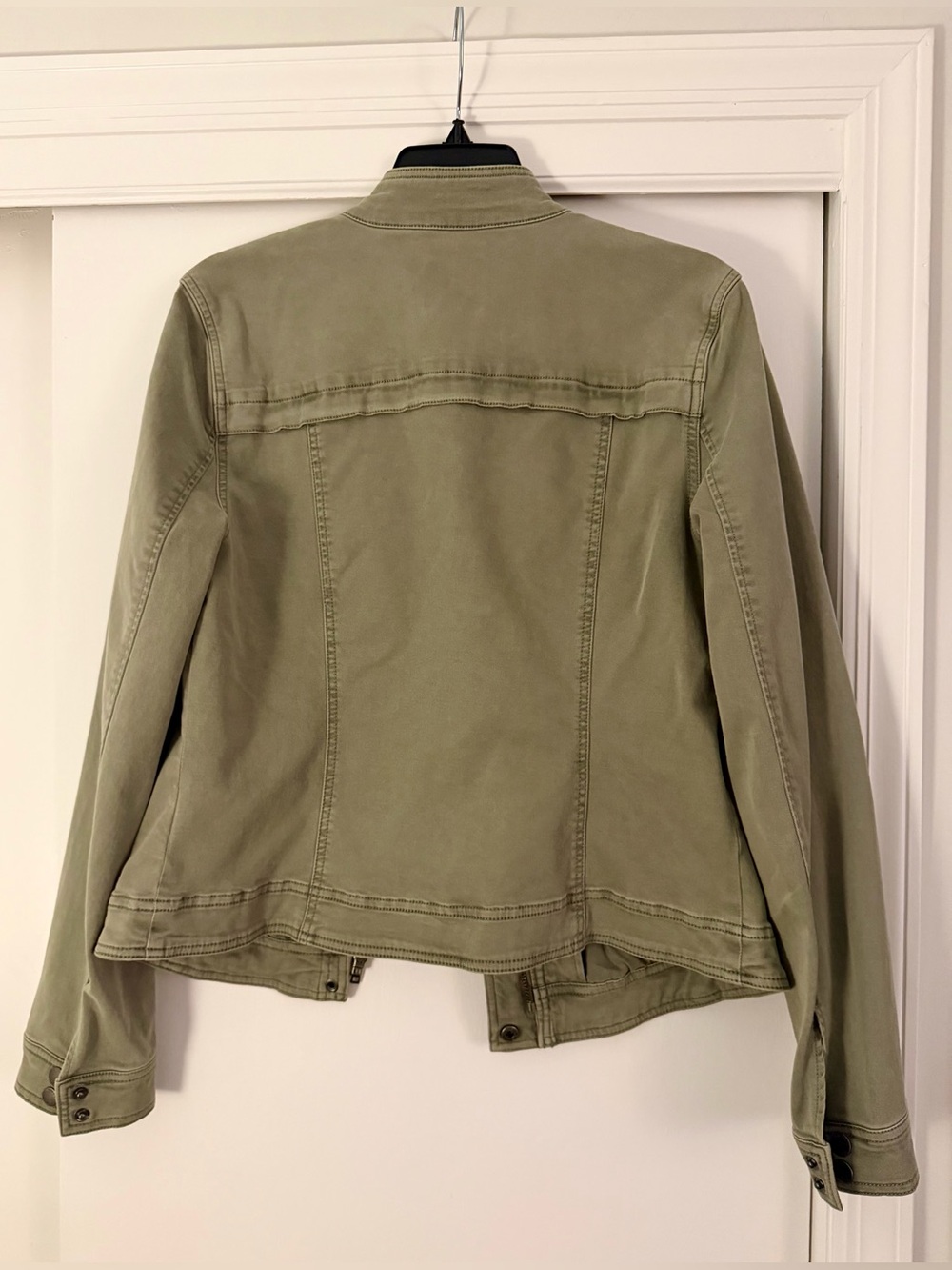 Liverpool Olive Utility Jacket with Stand Collar - Picture 3 of 4